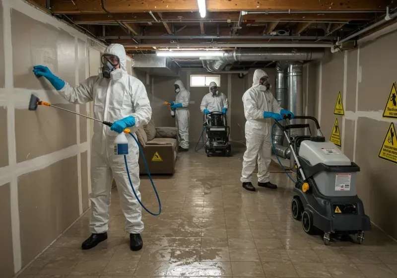 Basement Moisture Removal and Structural Drying process in Lamar, CO